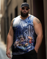 T-shirt sans manches imprimé grande taille pour homme